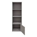 Lenobia column bookcase with cabinet light grey 30.5x24x95cm - Image 3