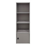 Lenobia column bookcase with cabinet light grey 30.5x24x95cm - Image 4