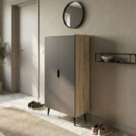 Oufelia shoe cabinet sonoma-anthracite 60x32.5x134.5cm