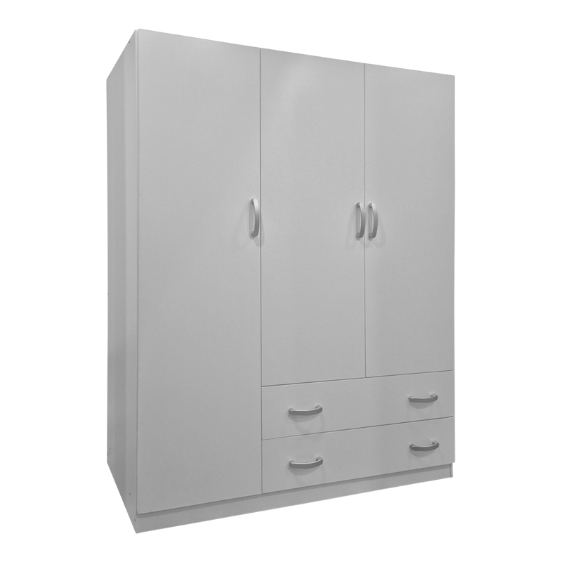 383-000161 Three-leaf wardrobe with 2 drawers Alvia white 150x51x180cm - Image 1