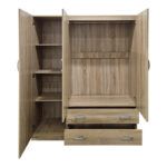 Three-leaf wardrobe with 2 drawers Alvia sonoma 150x51x180cm - Image 2