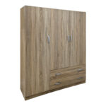 Three-leaf wardrobe with 2 drawers Alvia sonoma 150x51x180cm