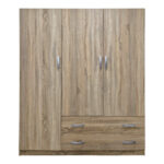 Three-leaf wardrobe with 2 drawers Alvia sonoma 150x51x180cm - Image 3