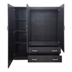 Three-leaf wardrobe with 2 drawers Alvia wenge150x51x180cm - Image 2