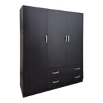 Three-leaf wardrobe with 2 drawers Alvia wenge150x51x180cm