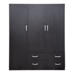Three-leaf wardrobe with 2 drawers Alvia wenge150x51x180cm - Image 3