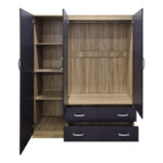 Three-leaf wardrobe with 2 drawers Alvia sonoma-anthracite 150x51x180cm - Image 2