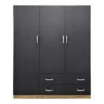 Three-leaf wardrobe with 2 drawers Alvia sonoma-anthracite 150x51x180cm - Image 3