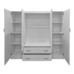 Four-leaf wardrobe with 2 drawers Alvia white 200x51x180cm - Image 2