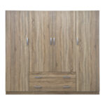 Four-leaf wardrobe with 2 drawers Alvia sonoma 200x51x180cm - Image 3