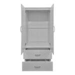 Double-leaf wardrobe with 2 drawers Alvia white 80x51.5x180cm - Image 3
