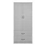 Double-leaf wardrobe with 2 drawers Alvia white 80x51.5x180cm - Image 4
