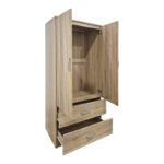 Double-leaf wardrobe with 2 drawers Alvia sonoma 80x51.5x180cm - Image 2