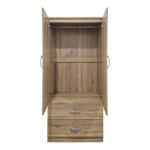 Double-leaf wardrobe with 2 drawers Alvia sonoma 80x51.5x180cm - Image 3