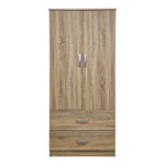 Double-leaf wardrobe with 2 drawers Alvia sonoma 80x51.5x180cm - Image 4