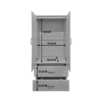 Double-leaf wardrobe with 2 drawers Alvia sonoma 80x51.5x180cm - Image 5