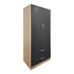 Double-leaf wardrobe with 2 drawers Alvia sonoma-anthracite 80x51.5x180cm