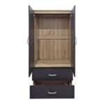 Double-leaf wardrobe with 2 drawers Alvia sonoma-anthracite 80x51.5x180cm - Image 3