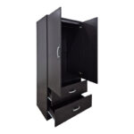 Double-leaf wardrobe with 2 drawers Alvia wenge 80x51.5x180cm - Image 2