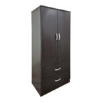 Double-leaf wardrobe with 2 drawers Alvia wenge 80x51.5x180cm