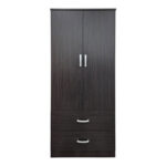 Double-leaf wardrobe with 2 drawers Alvia wenge 80x51.5x180cm - Image 4