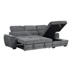 Dreamora left corner corner sofa bed with storage space black fabric 270x167x82cm - Image 4