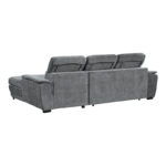 Dreamora left corner corner sofa bed with storage space black fabric 270x167x82cm - Image 6