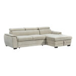 Dreamora left corner corner sofa bed with storage space beige fabric 270x167x82cm - Image 2