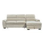 Dreamora left corner corner sofa bed with storage space beige fabric 270x167x82cm - Image 5