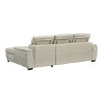 Dreamora left corner corner sofa bed with storage space beige fabric 270x167x82cm - Image 6