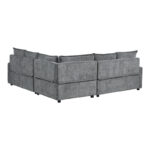 Corner sofa bed Lounivo anthracite fabric 215x215x84cm - Image 5