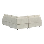 Corner sofa bed Lounivo beige fabric 215x215x84cm - Image 5