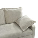 Corner sofa bed Lounivo beige fabric 215x215x84cm - Image 6