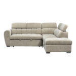 Corner sofa bed left corner Nuvora with storage space beige fabric 244x225x79cm - Image 5