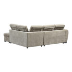 Corner sofa bed left corner Nuvora with storage space beige fabric 244x225x79cm - Image 6