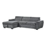 Dreamora right corner corner sofa bed with storage space anthracite fabric 270x167x82cm - Image 2