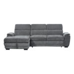 Dreamora right corner corner sofa bed with storage space anthracite fabric 270x167x82cm - Image 4