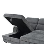 Dreamora right corner corner sofa bed with storage space anthracite fabric 270x167x82cm - Image 6