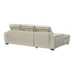 Dreamora right corner corner sofa bed with storage space beige fabric 270x167x82cm - Image 6