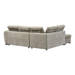 Corner sofa bed right corner Nuvora with storage space beige fabric 244x225x79cm - Image 6