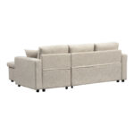 Kamore corner reversible sofa bed with storage space fabric beige 223x146x85cm - Image 6