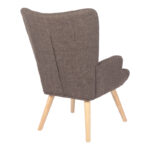 Armchair Gerlina brown fabric and legs in natural color 71x64x94cm - Image 3