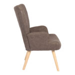 Armchair Gerlina brown fabric and legs in natural color 71x64x94cm - Image 4