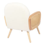 Armchair Stedy white teddy fabric and legs in natural color 78x64x82cm - Image 3