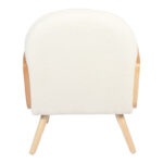 Armchair Stedy white teddy fabric and legs in natural color 78x64x82cm - Image 6