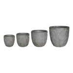 Planter Oniella set 4pieces ceramic in antique grey color