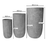 Planter Retaila set 3pieces ceramic in antique grey color - Image 2