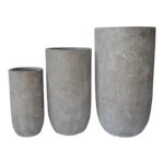 Planter Retaila set 3pieces ceramic in antique grey color