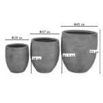 Planter Berzoka set 3pieces ceramic in grey color - Image 2