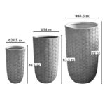 Planter Kallena set 3pieces ceramic in grey-beige color - Image 2